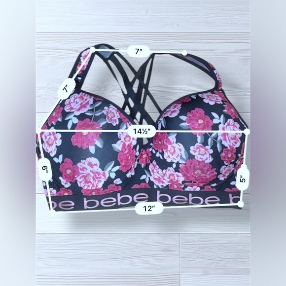 BEBE SPORT Women’s Plus Size Floral Sports Bra - Picture 5 of 7